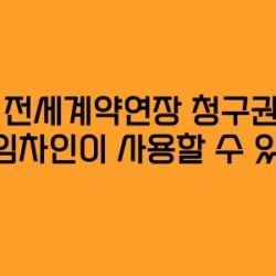 전세계약연장 청구권